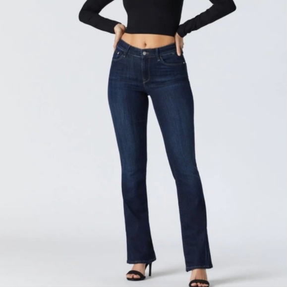 Mavi Womens Jeans 32Wx36L Mid Rise Classic Boot Cut Stretch Dark Blue Molly - Picture 1 of 11